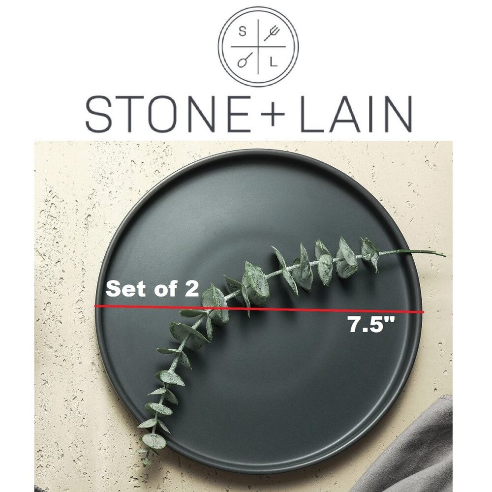 NEW Stone Lain Stoneware Round salad plates replacement Dinnerware Gray Celina C